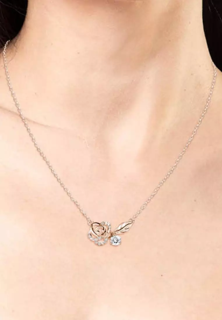 Rose Pendant RG - Kalung Crystal Swarovski by Her Jewellery