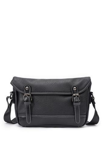 Lara black Leather Vintage Casual Messenger Bag DCC50AC570BCB5GS_1
