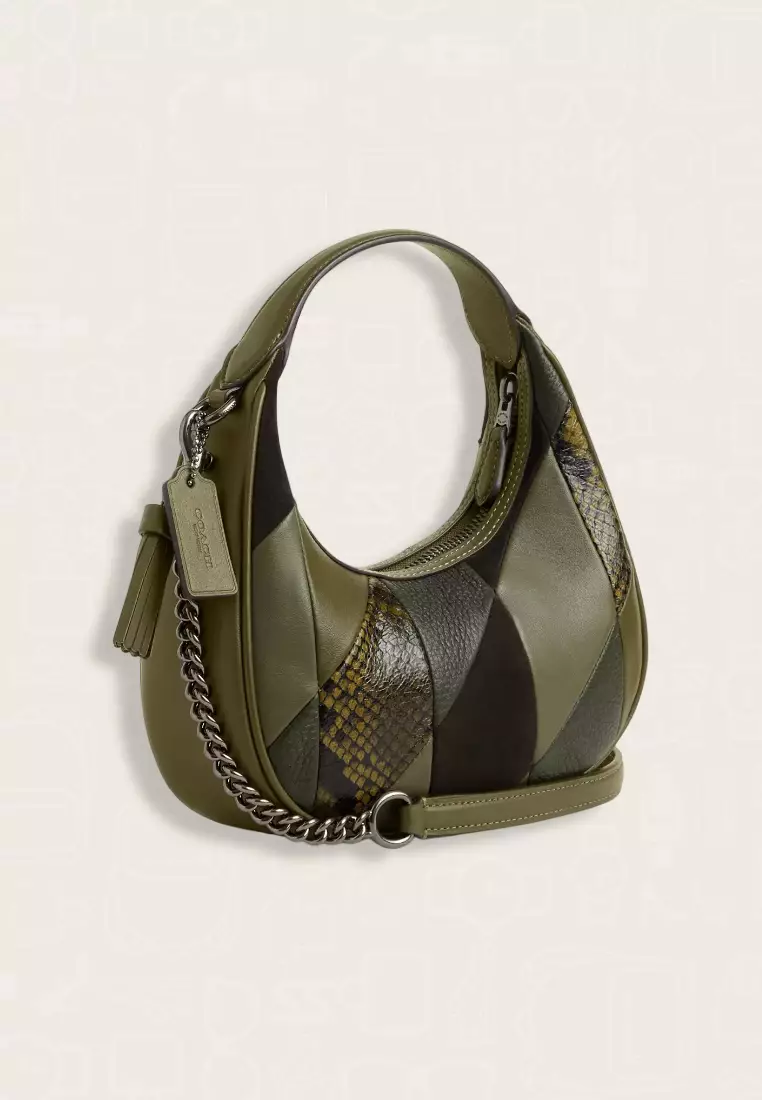 Coach Carmen Mini Crossbody Bag With Patchwork Olive Multi