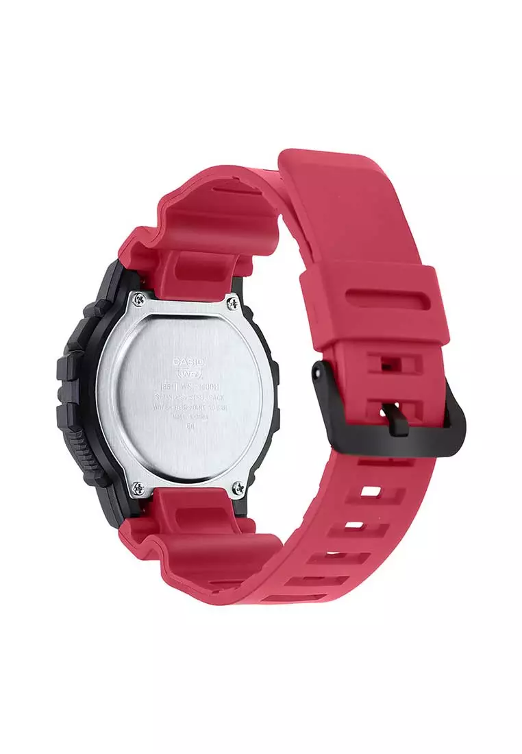 Casio Jam Tangan Pria - Red Black - Resin - WS-1400H-4AVDF