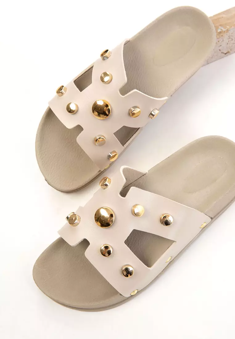 Beige Women's Slippers 20661