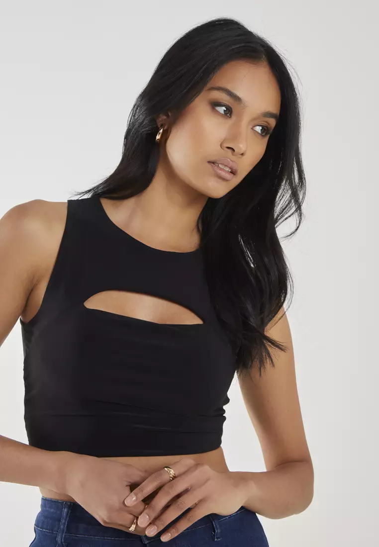 Pink Vanilla Black Letterbox Crop Top