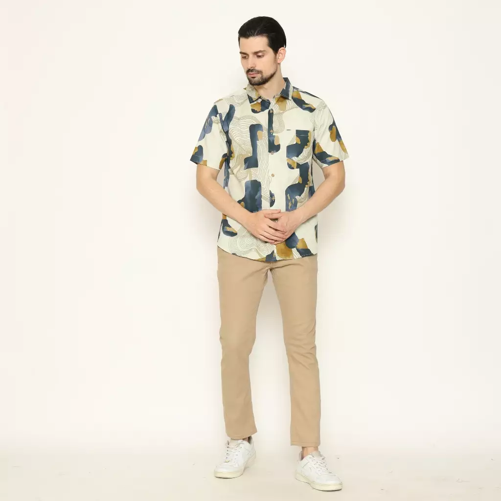 AMK Kemeja Pria Lengan Pendek SHP Eloah S/S Navy Blue