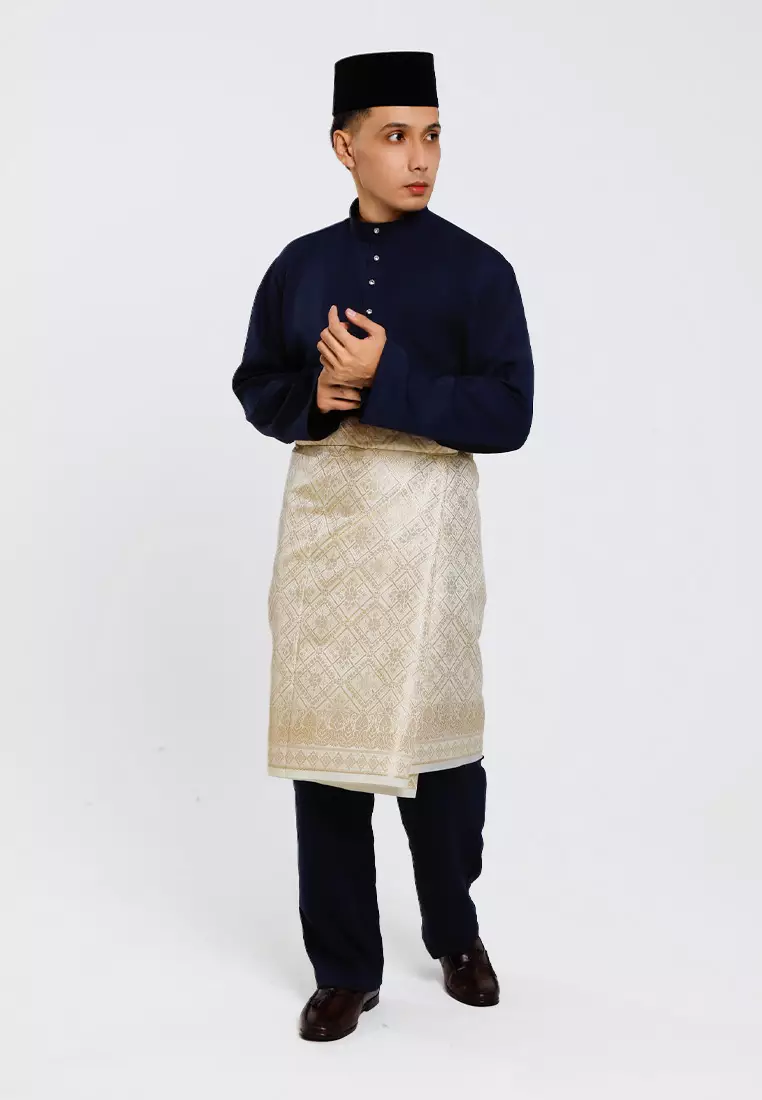 Alain Delon Baju Melayu Regular Fit Sedondon anak Budak  - 19025001-39Navy