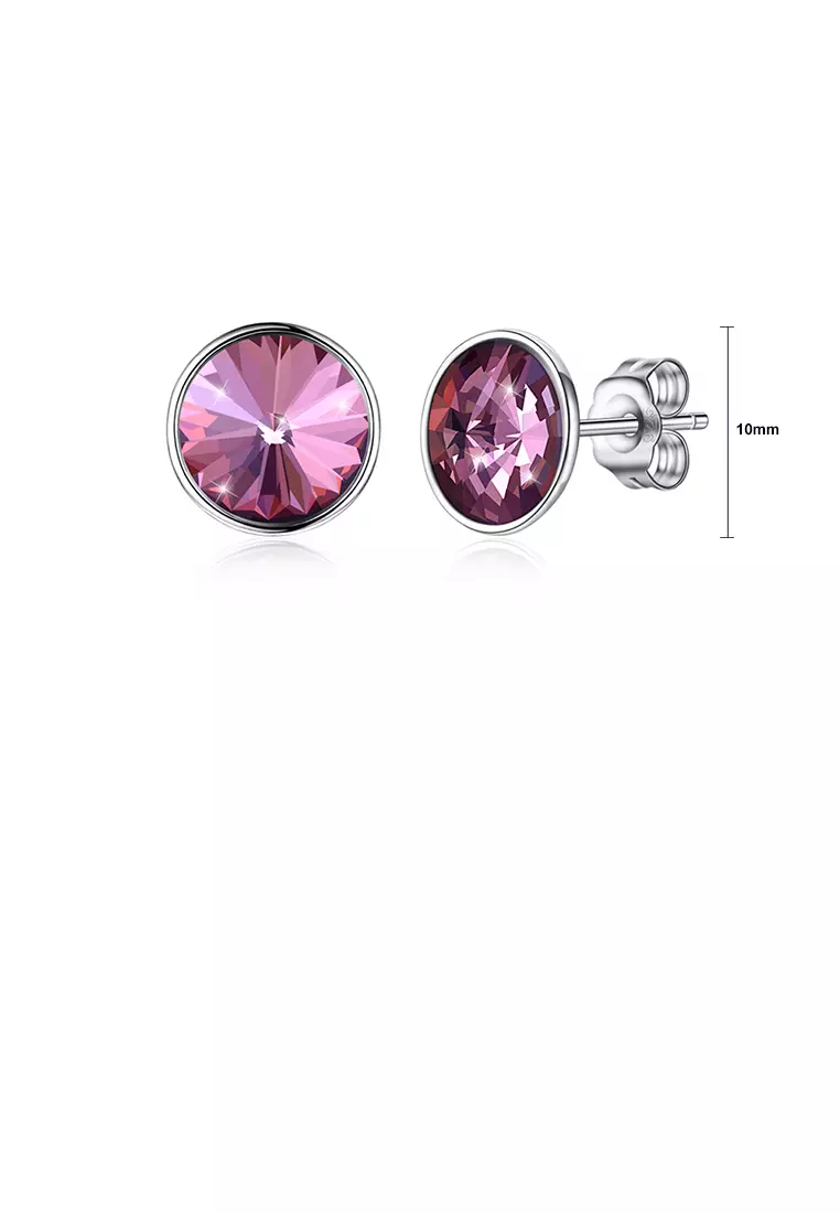 Purple stud earrings silver outlet