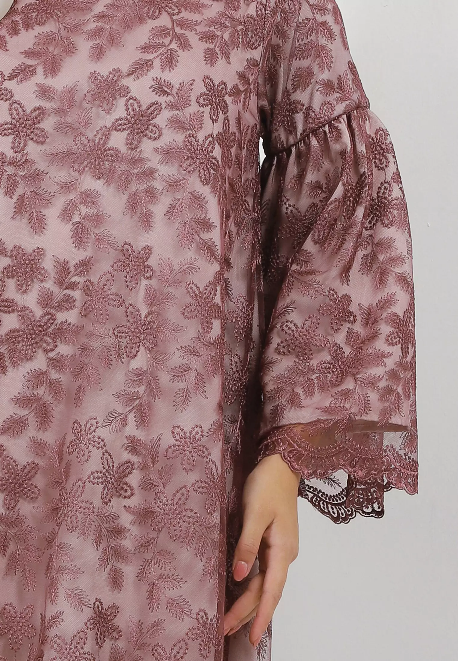 MFMW Nurbaiti Dress Gamis Brukat Maroon