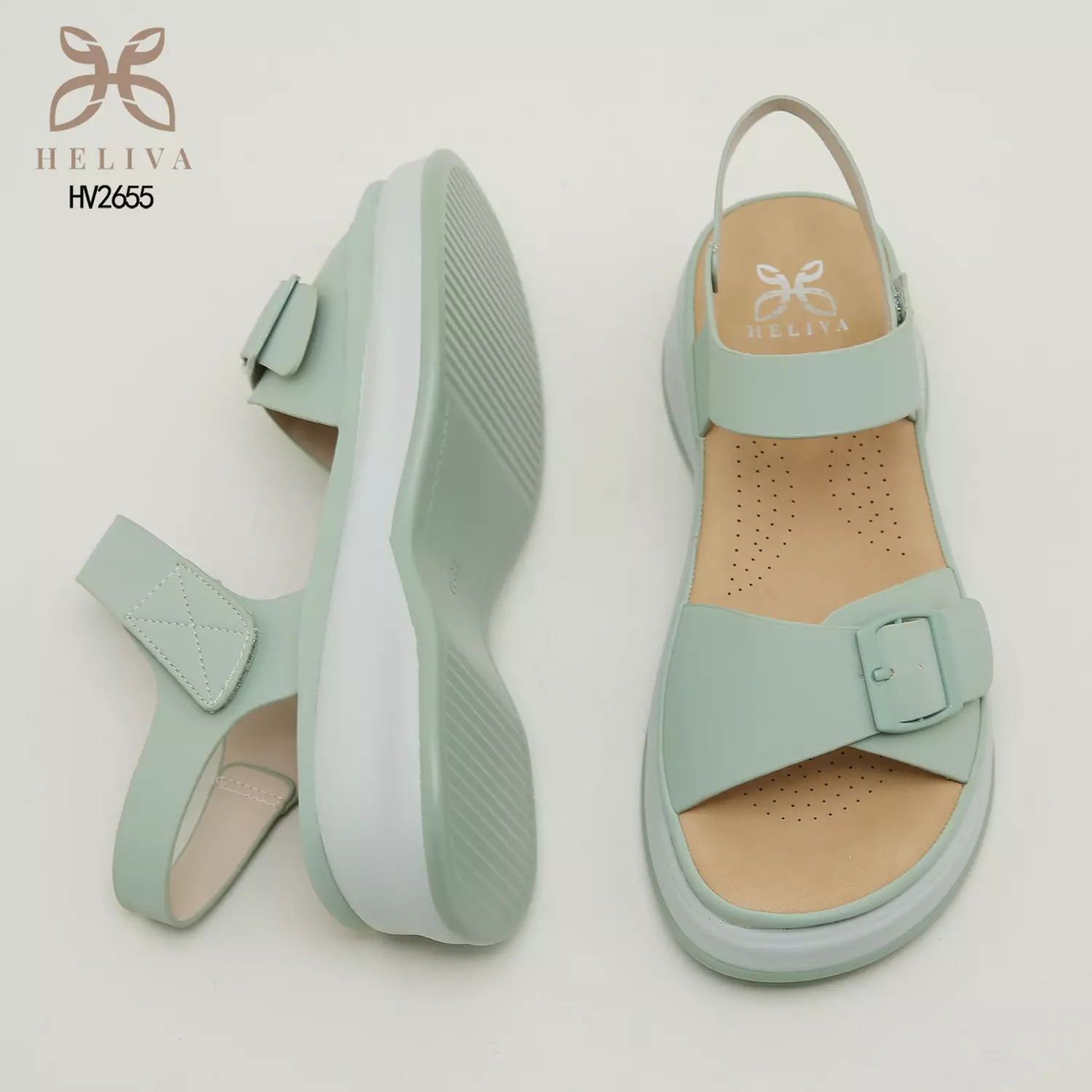 Heliva Vella Sandal Wedges Lady Sling Back Casual Look