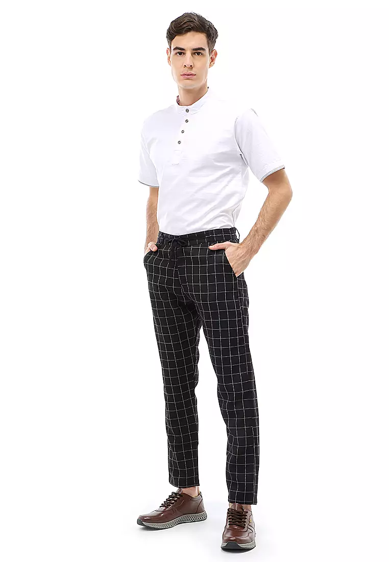 Locko Long Pants Formal Pria Celana Panjang Kerja Slim Fit Material Cotton ORIGINAL - Black