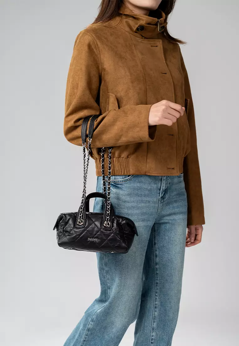 Chain Top Handle Tool Box Bag - Distressed Black