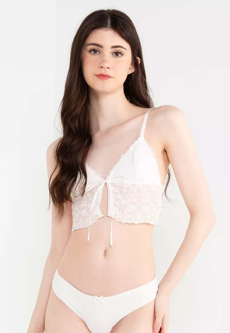 Buy Cotton On Body Aurora Lace Tie Up Bralette in Cream 2024