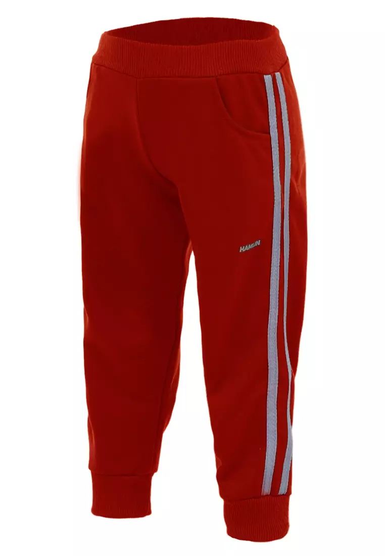 Wileen Celana Panjang Anak Unisex Motif Polos Kid Jogger Pants Material Babyterry ORIGINAL - Red
