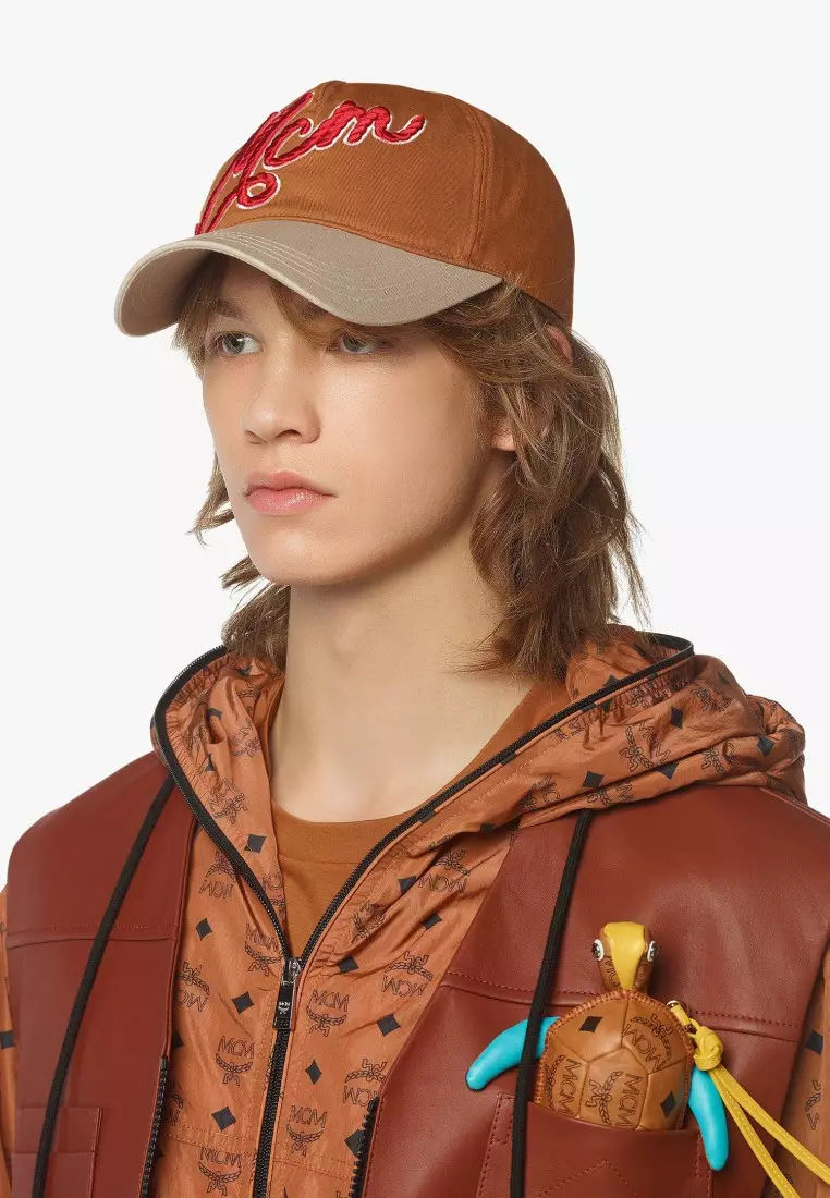 MCM ロゴプリント キャップ ブラウン Buy MCM Logo Embroidery Cap in Cotton Twill 2025 Online | ZALORA