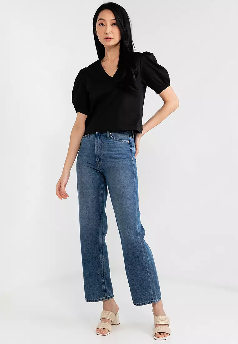 Puff Sleeve Cotton Blouse