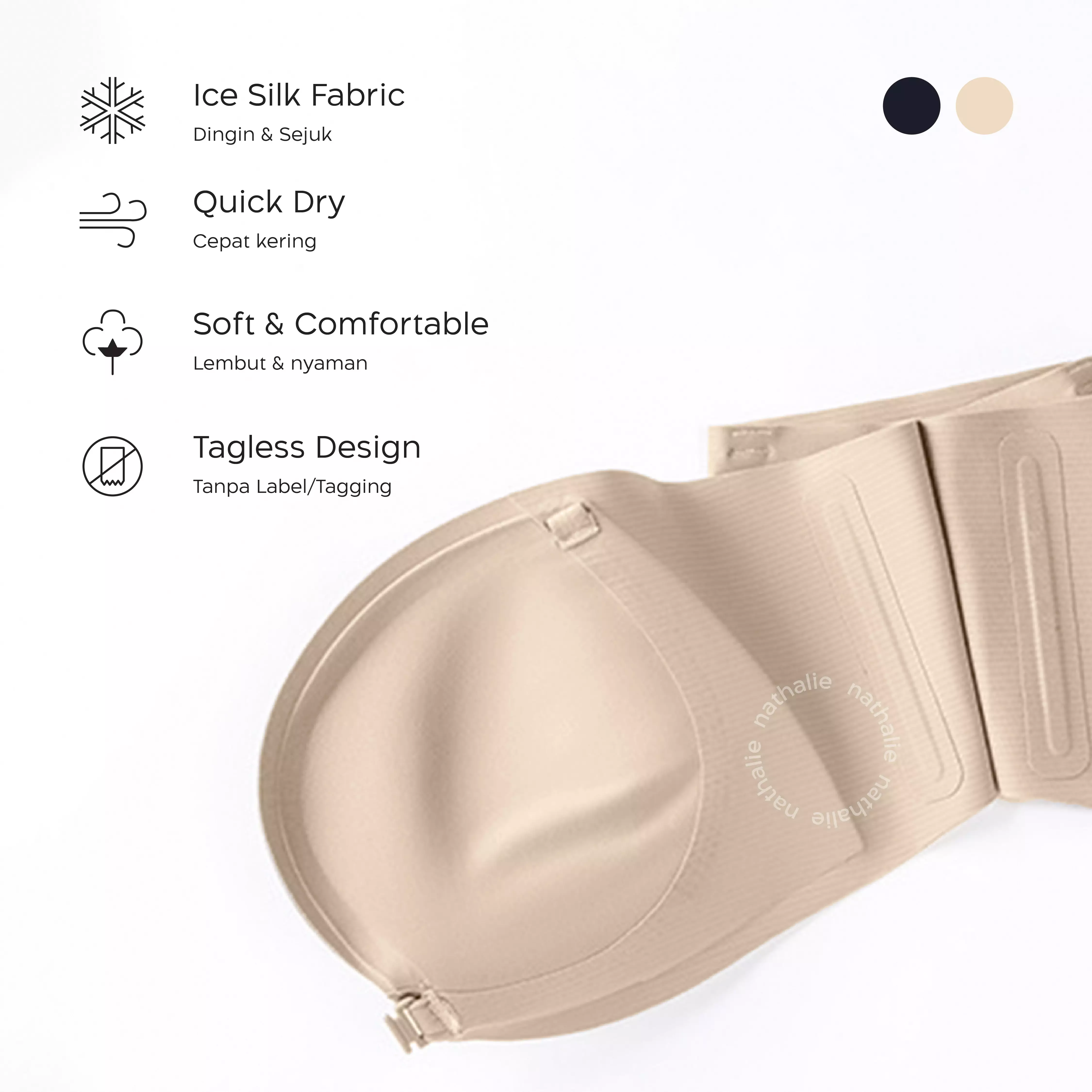 Nathalie Front Hook Strapless Bra NTB 3518 - Beige