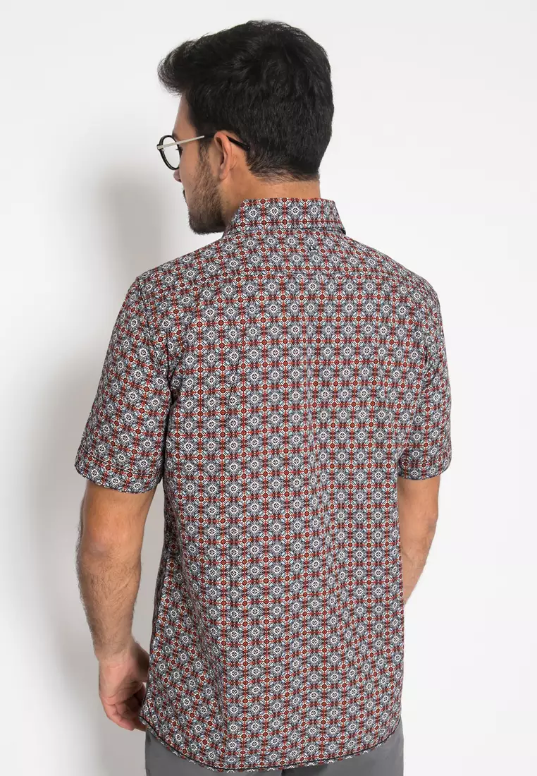 LGS - Kemeja Pria Casual - Lengan Pendek - Motif Batik - CSH.272.S570.1203.C