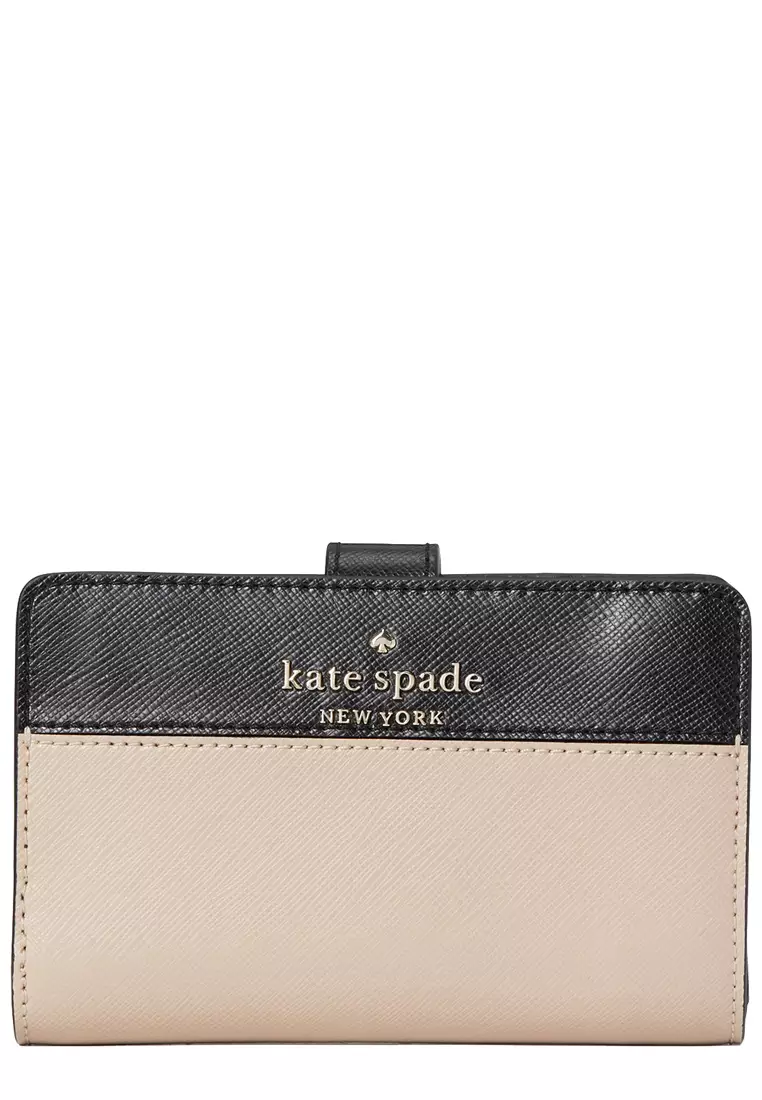 Kate Spade New York Staci Saffiano Leather Flap Shoulder Bag (Warm beige)