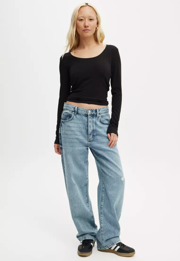 Sunday Scoop Neck Long Sleeves Top