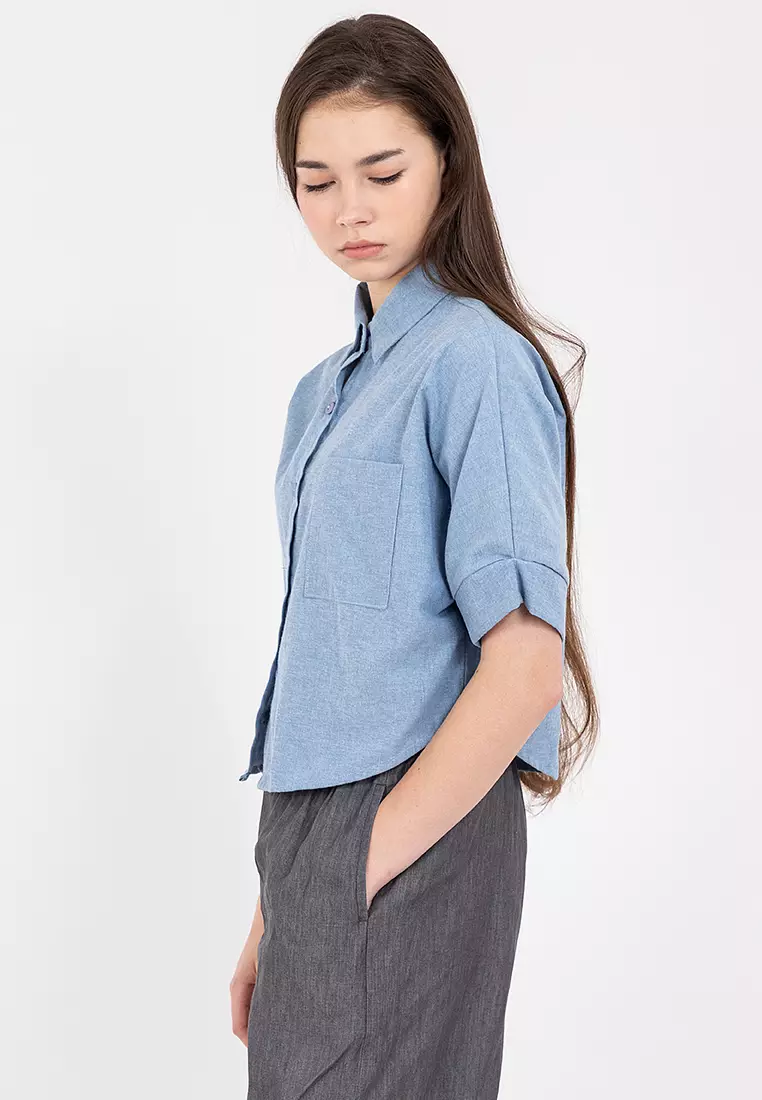 Cassandra Crop Polo Top