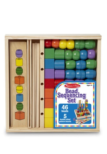 Melissa & Doug Melissa & Doug Bead Sequencing Set Classic Toy - Wooden Beads, Pattern Boards, Matching, Fine Motor Skills, Manipulatives, Educational, Learning B32B2THDE7D70BGS_1
