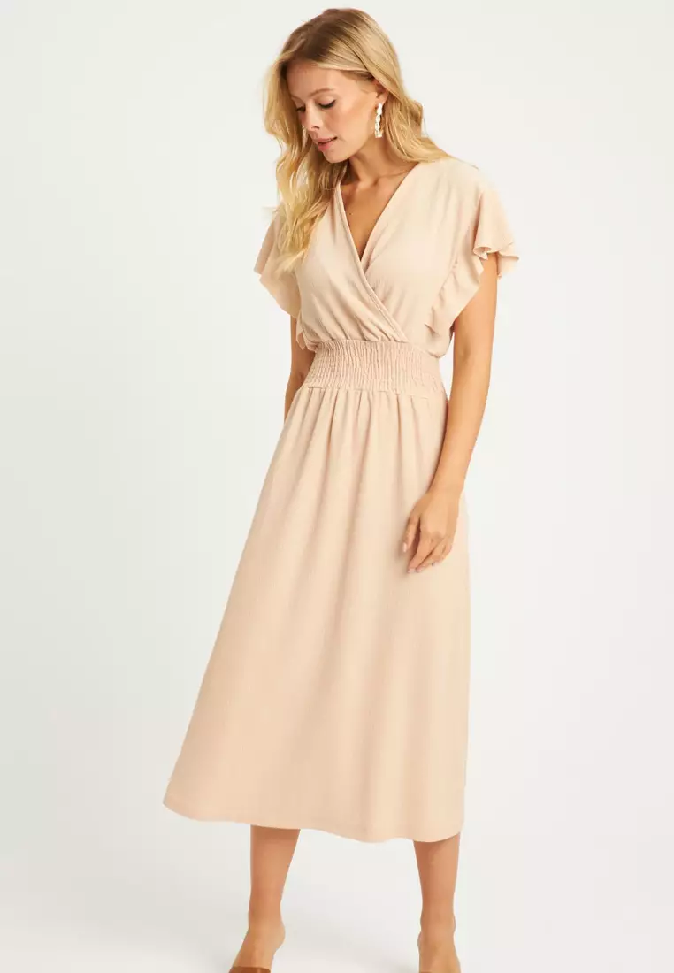 Double Breasted Midi Wrap Dress