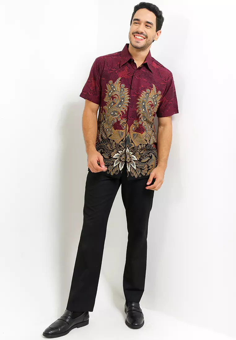 Hem Body Fit Batik Merak Kembar