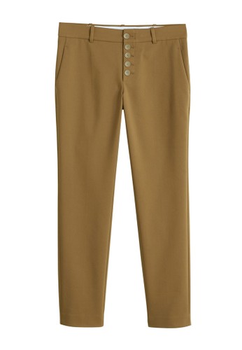 Jual MANGO  Buttons Cotton Trousers Original ZALORA 