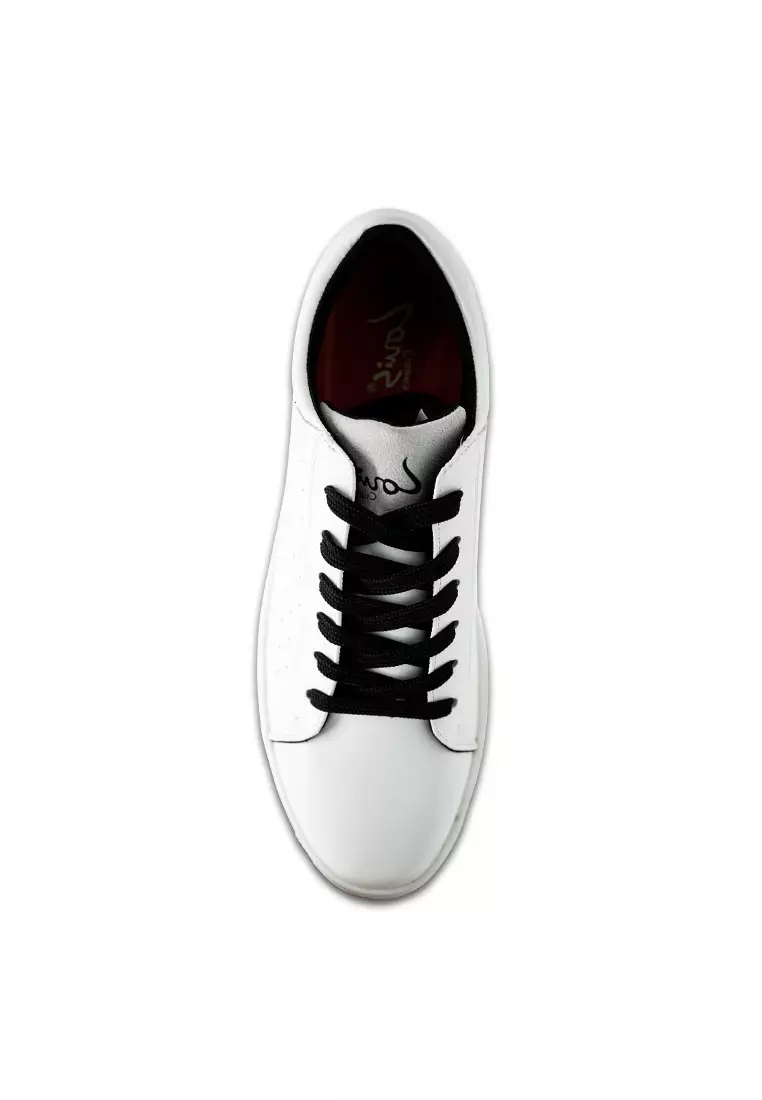 Men Lace Up Faux Leather Round Toe Lifestyle Sneakers
