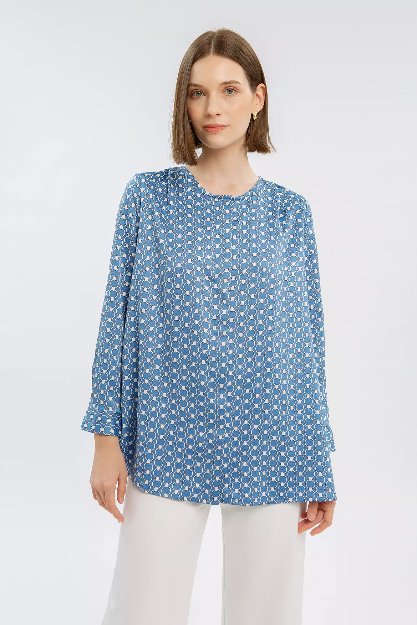 Minimal Celeste Belt Blouse Blue Colour BLUE