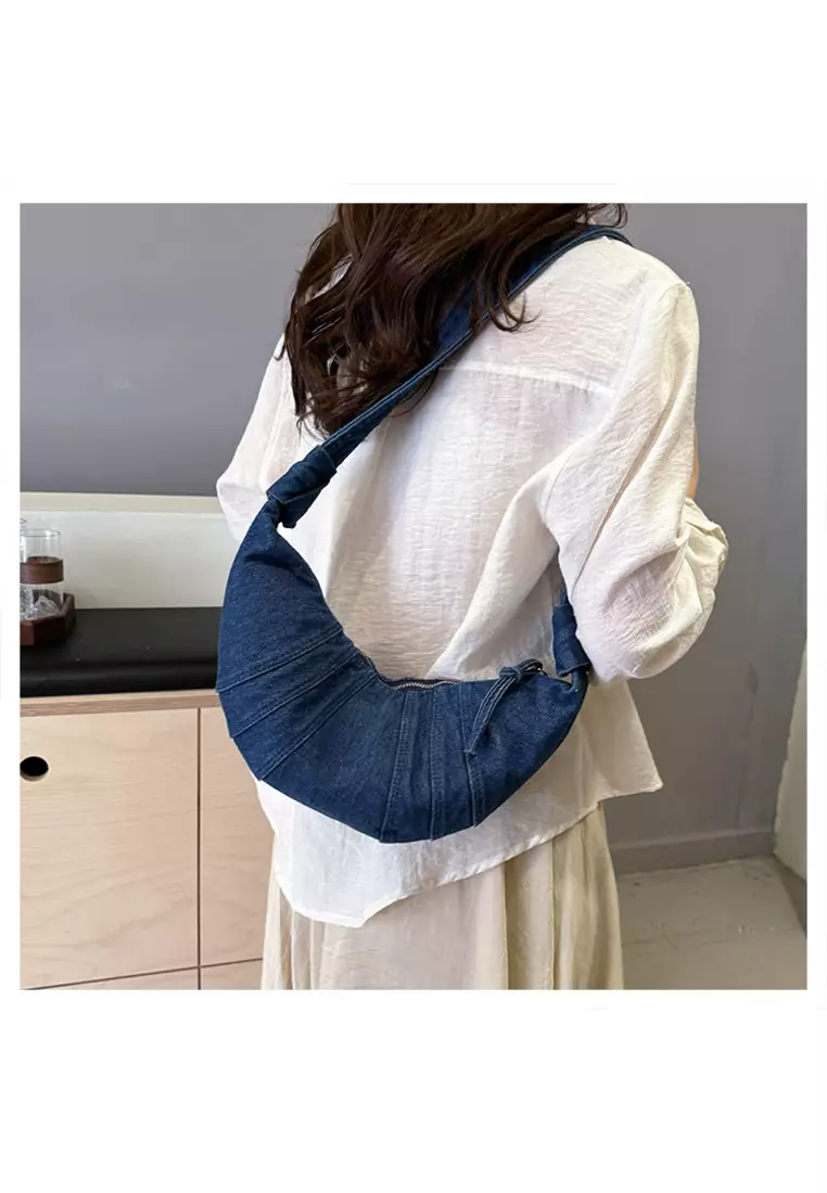 Denim casual Japanese shoulder bag crossbody dumpling bag