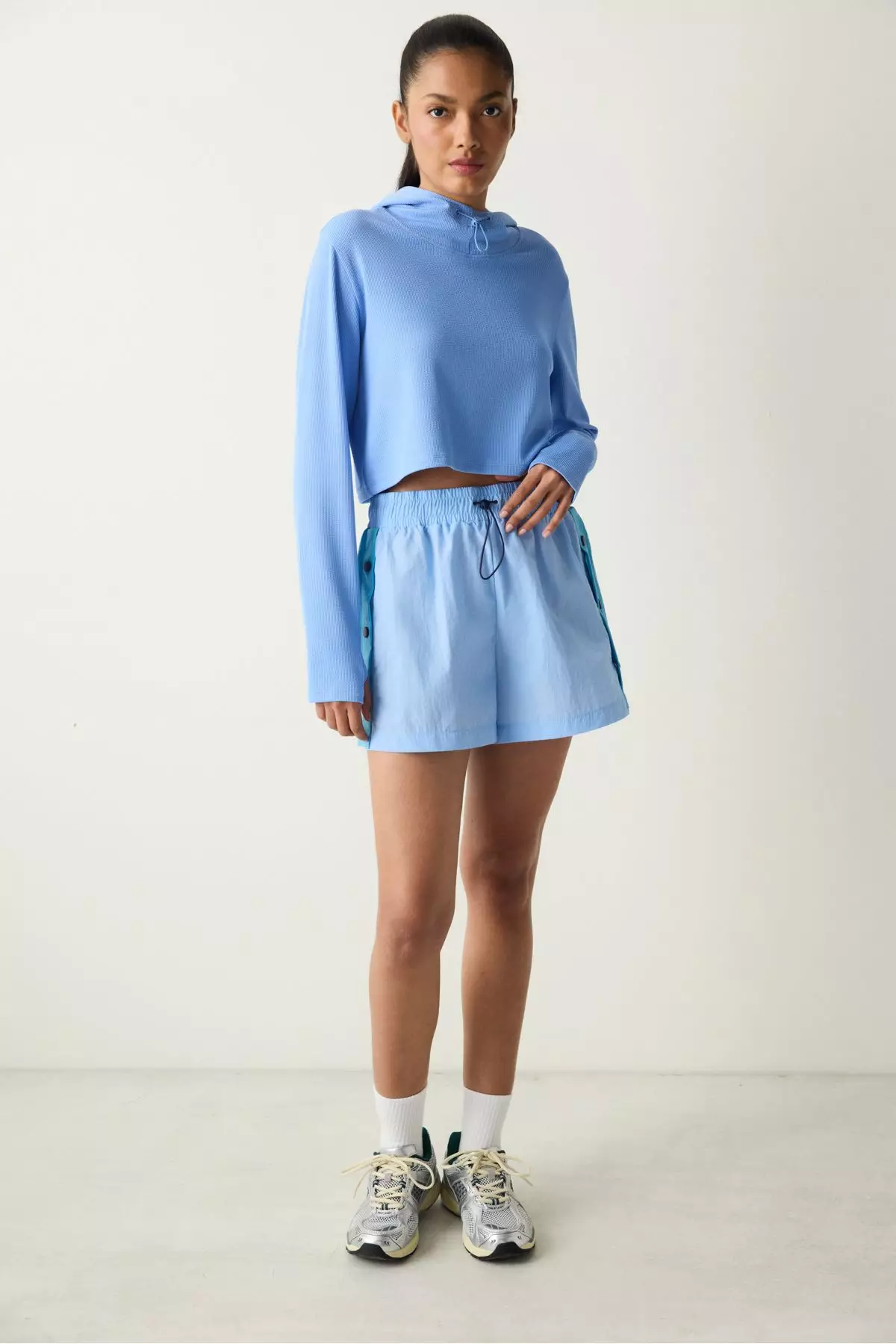 Hooded Light Blue Top