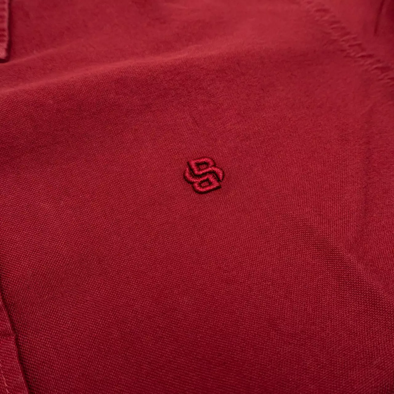 H-Roan-BD Slim Fit Shirt in Oxford Cotton Dark Red