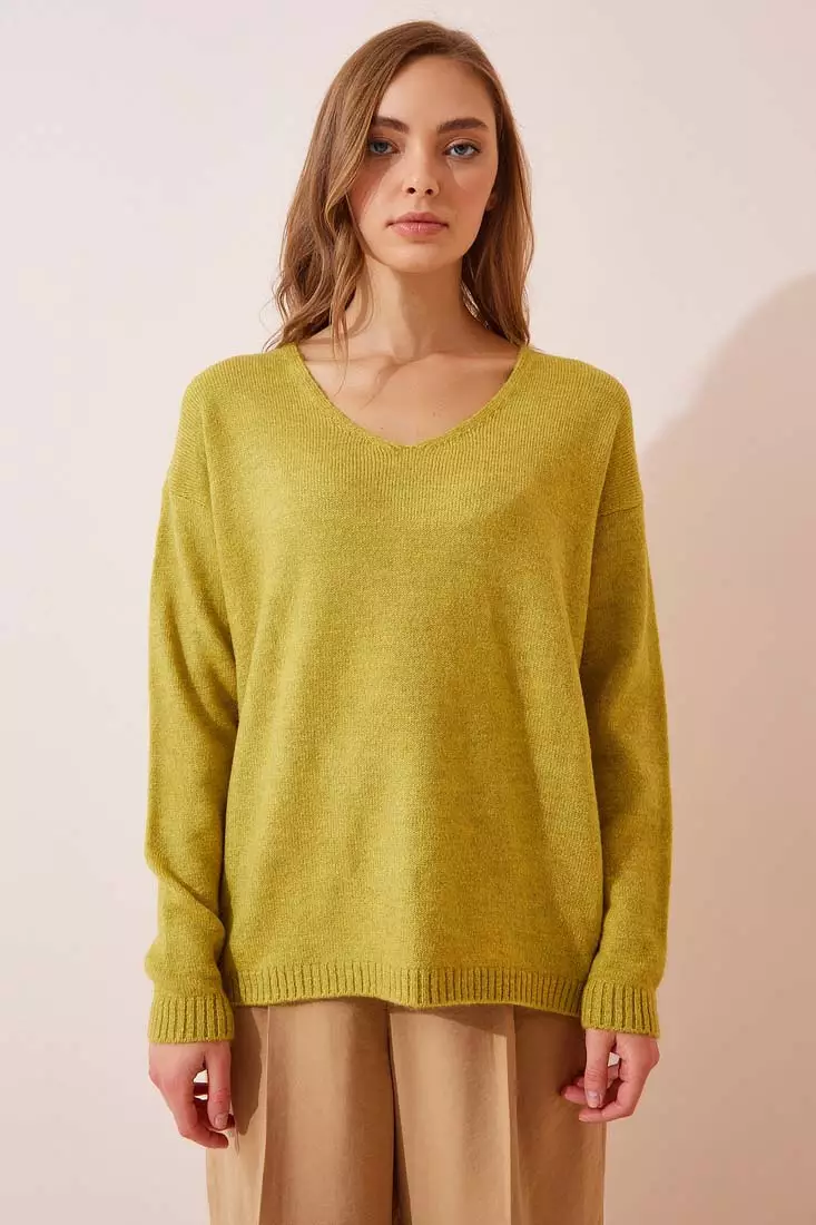 V-Neck Knitwear Sweater