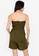 ZALORA BASICS green Ruched Bustier Playsuit 07531AAC3D3033GS_2