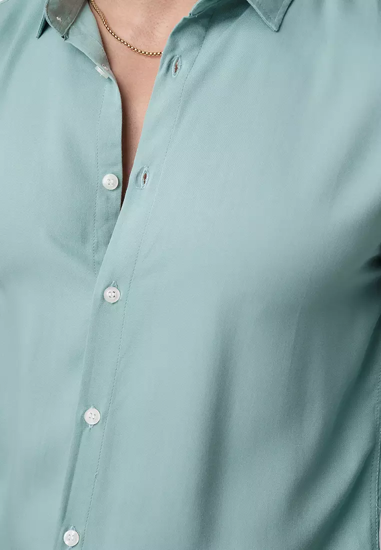 Viscose Viking Blue Casual Shirt