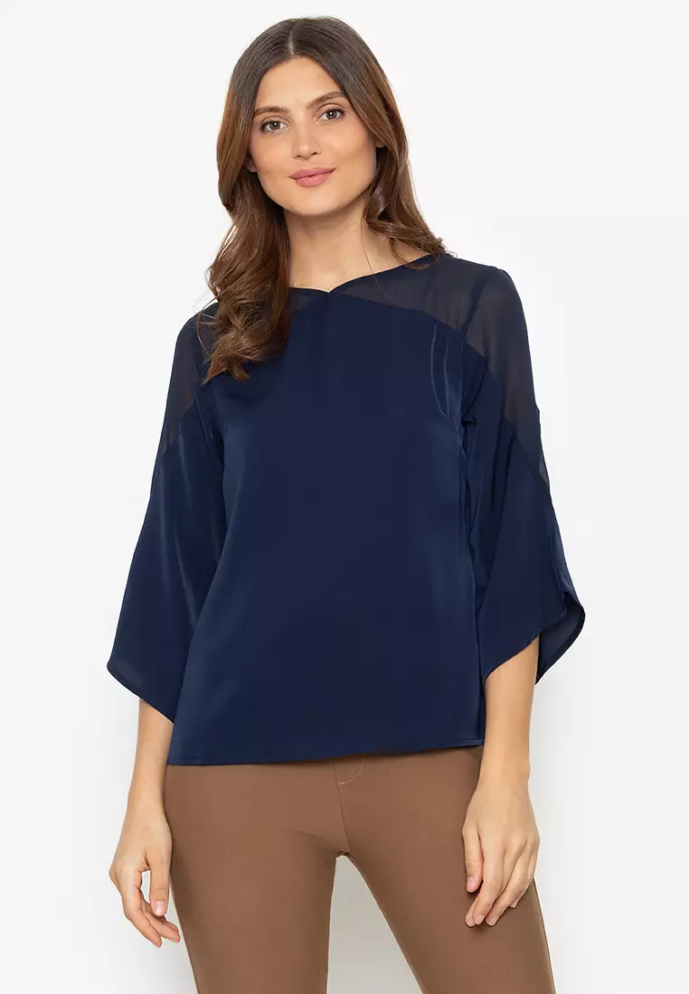 Sheer store yoke top