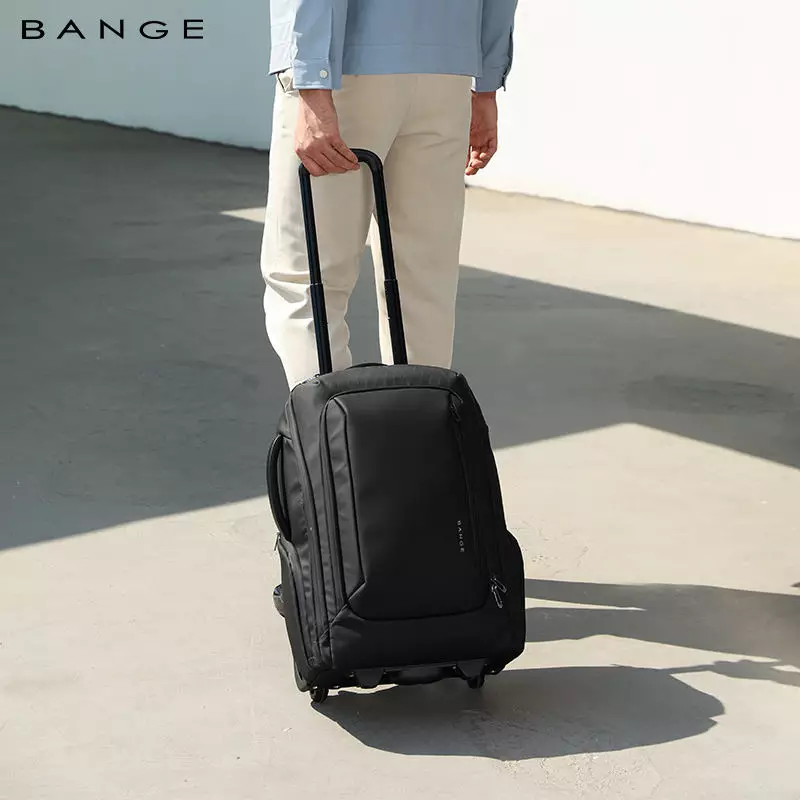BANGE BG8079 Tas Ransel Semi Koper Trolley Bag Backpack Bag Laptop Kerja Travel-Black