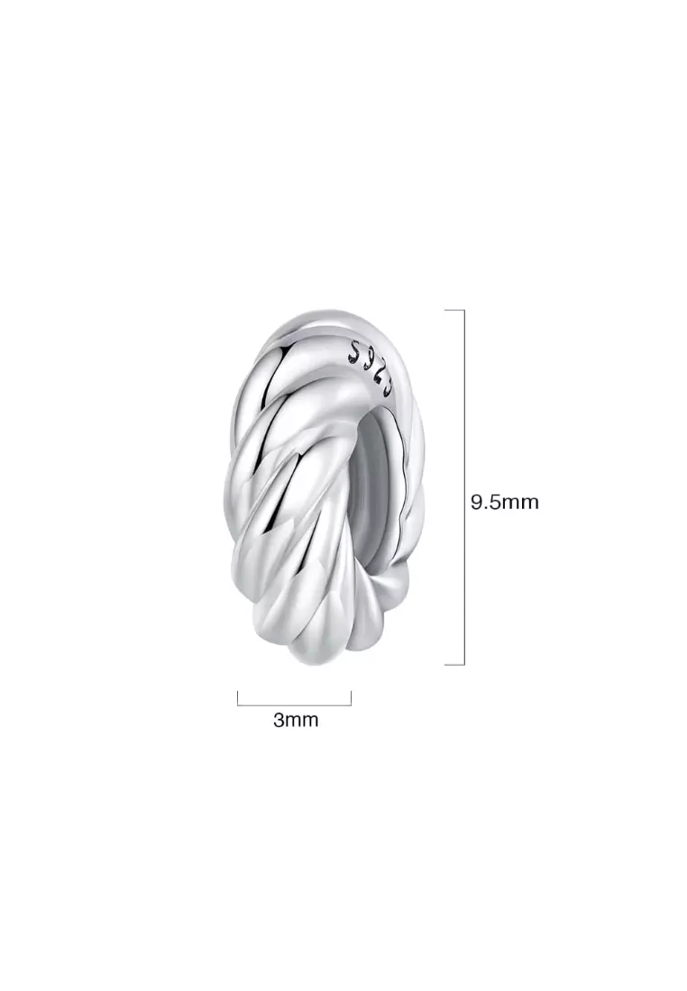 Solid Silver Twisted Bun Charm