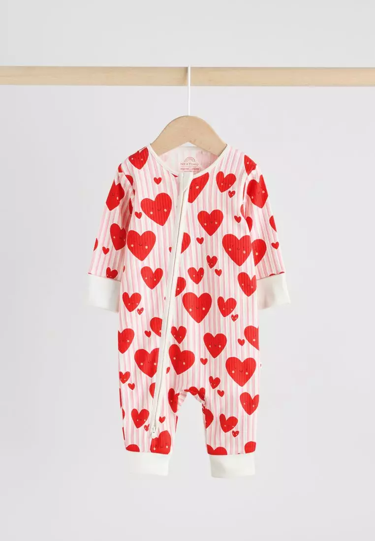 Two Way Zip Baby Sleepsuits 3 Pack