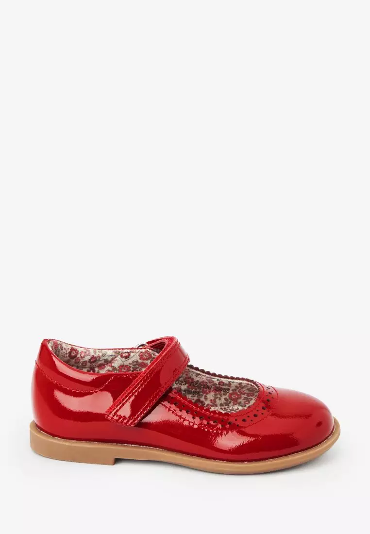 Red leather sale mary jane shoes