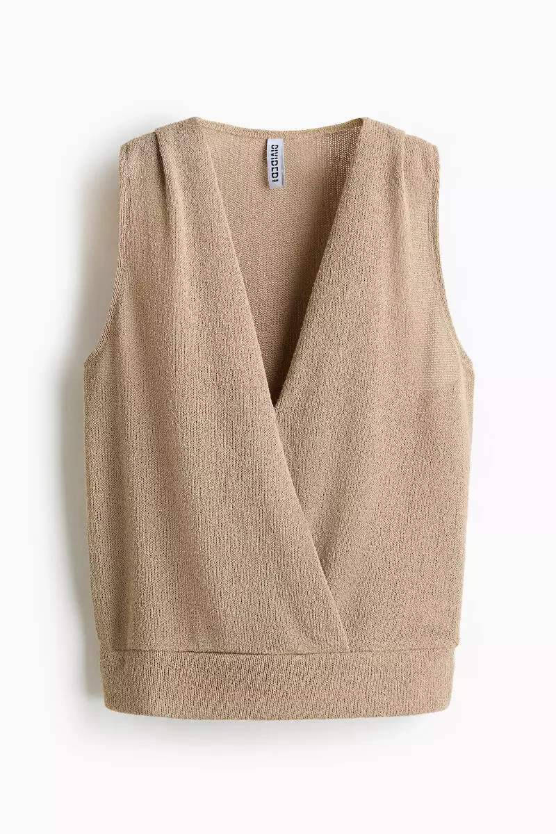 Knitted wrap top