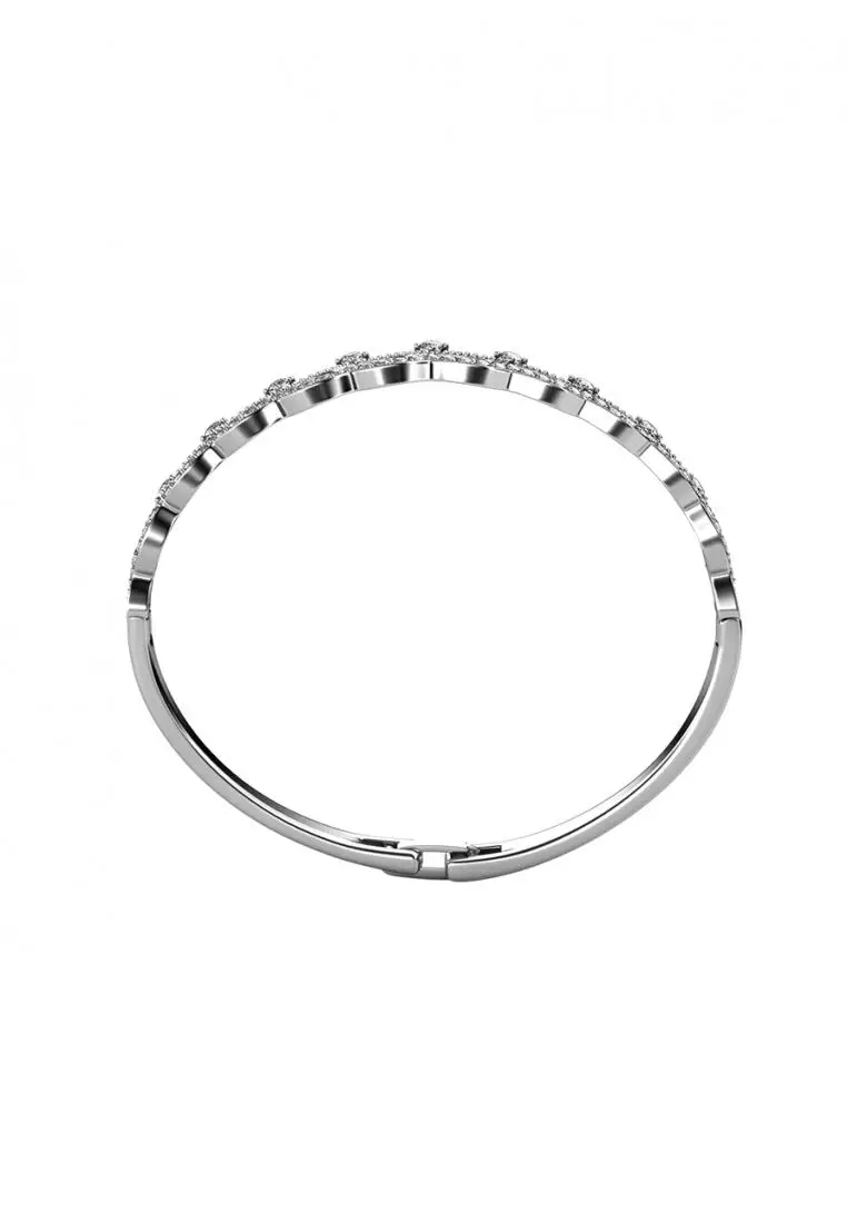 Crown Diamond Bangle WG - Gelang Crystal Swarovski® By Her Jewellery