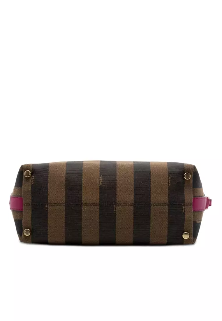 Pre-Loved Fendi Large Pequin Canvas Satchel