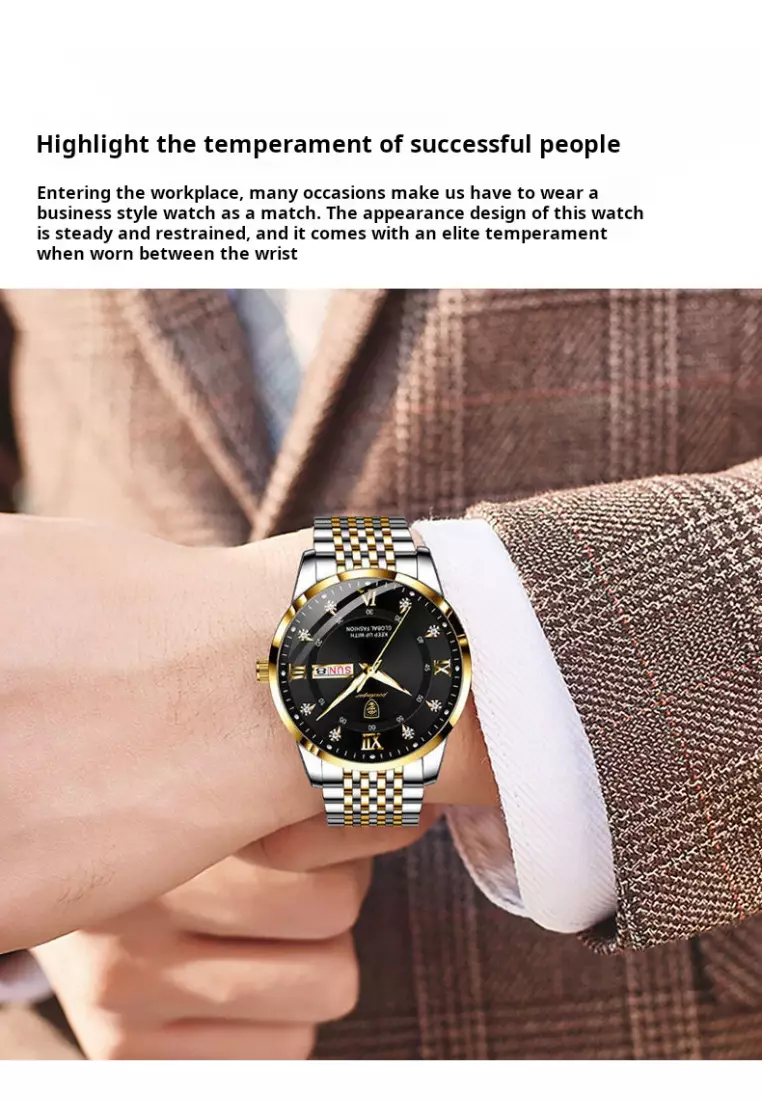 Men's Waterproof Luminous Calendar Korean Quartz Watch