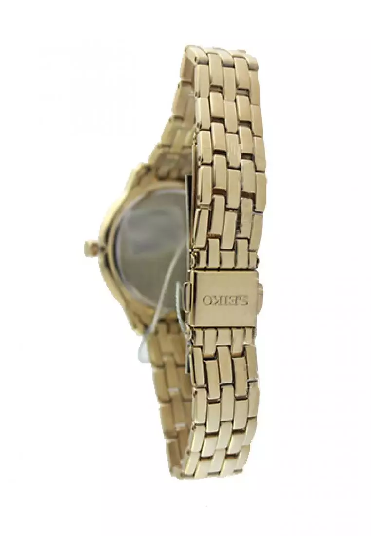 Jam Tangan Wanita Seiko Original SXDG76P1 Strap Stainless Steel Gold White Dial