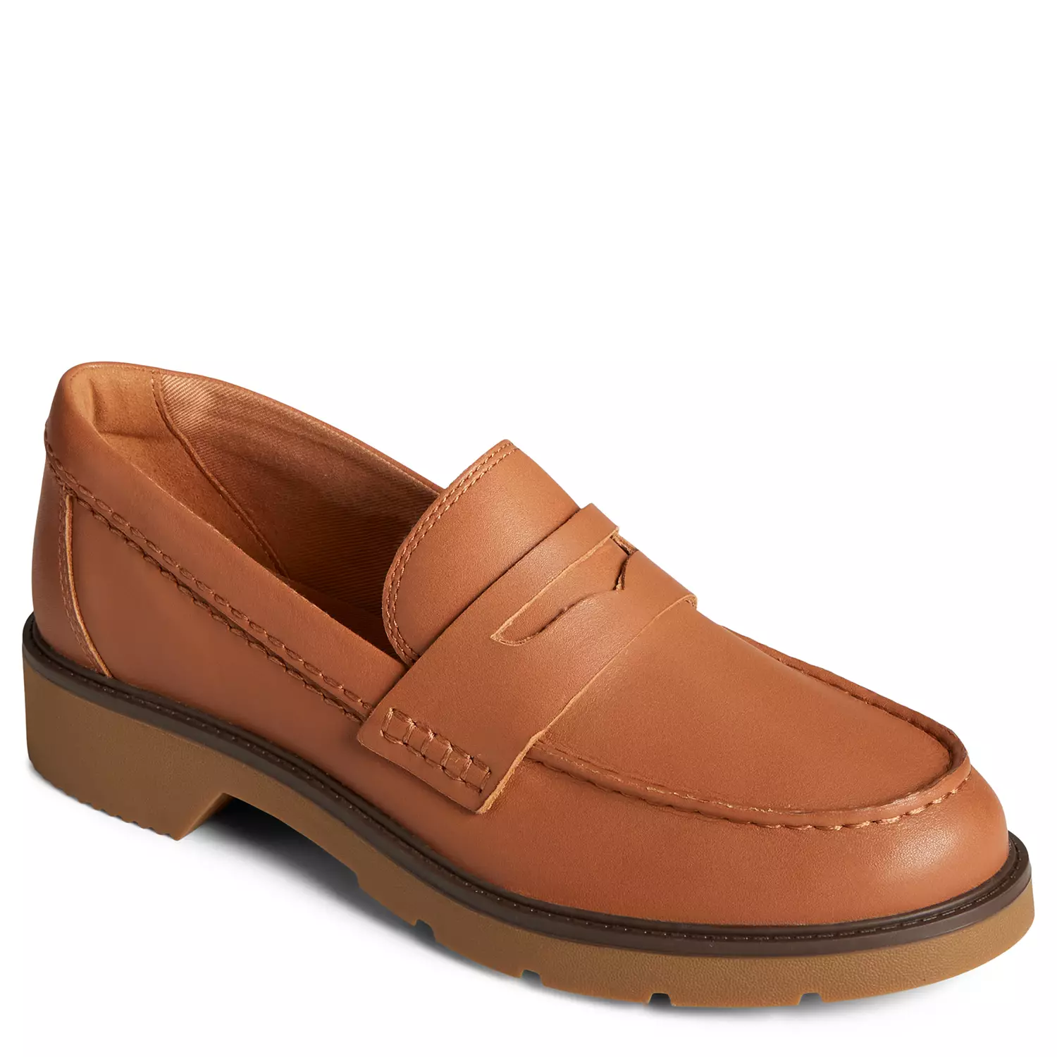 Women's Wells Penny Boat Shoes Topsider - Tan (STS894560)