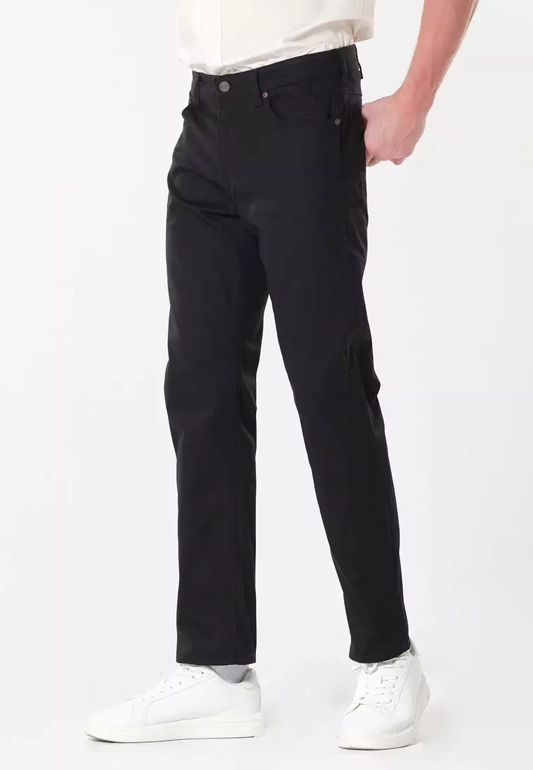 Texas Straight Colored Pants for Men in Black Color