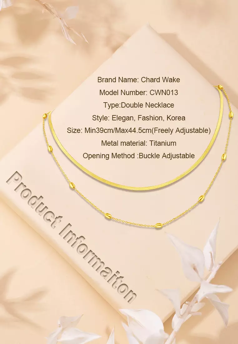 Kalung Wanita Double Wear Style Korea Fashion Anti Pudar Kalung Cewek Original gold