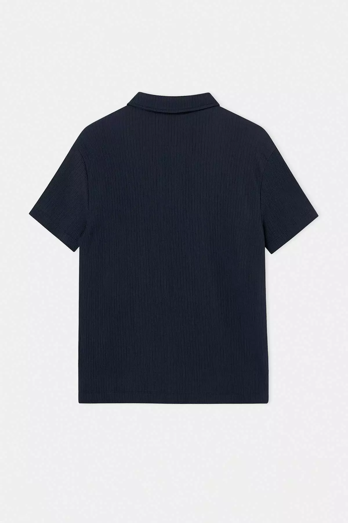 Buy Trendyol Navy Blue Regular/Normal Cut Textured Polo Neck T-Shirt ...