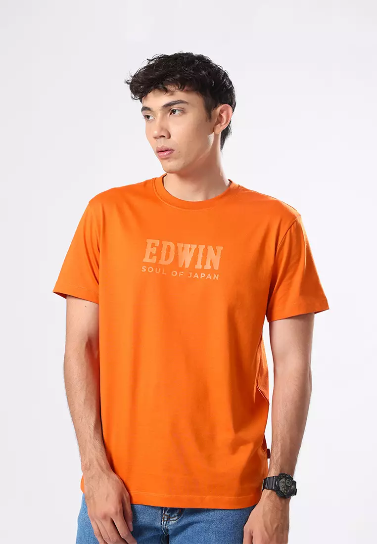 Jual Edwin Jeans T-SHIRT CLASSIC ORANGE PEPPER Kaos Casual Pria