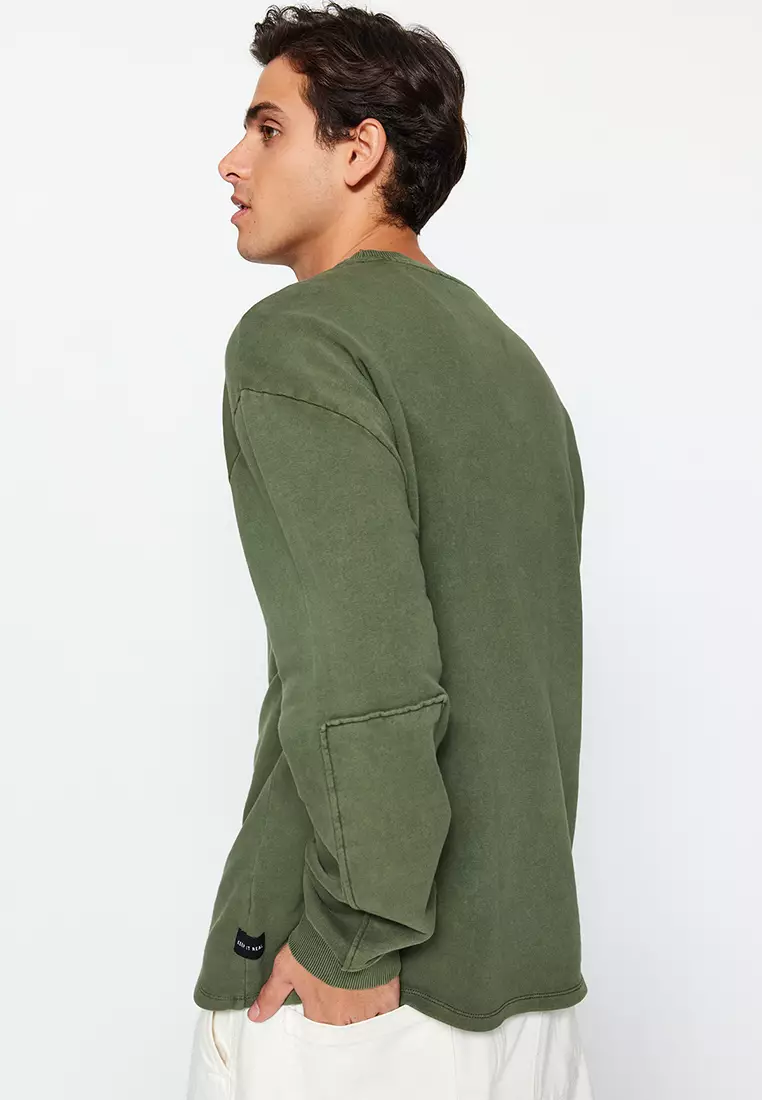 Faded Effect Cotton Sweatshirt